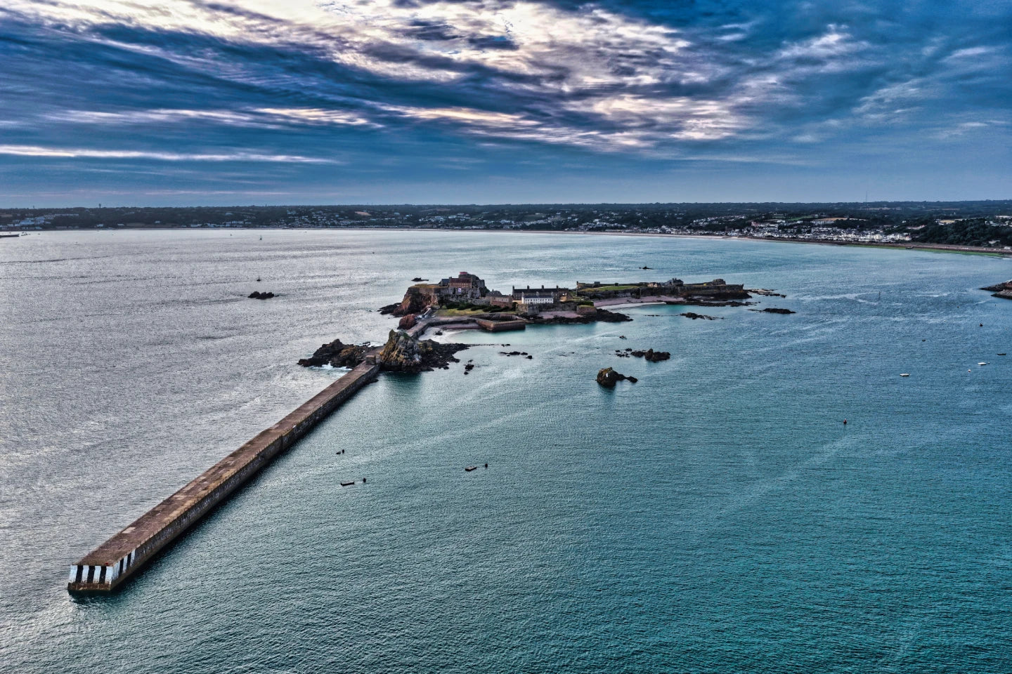 Elizabeth Castle Wide View | St Helier Coastal Aerial