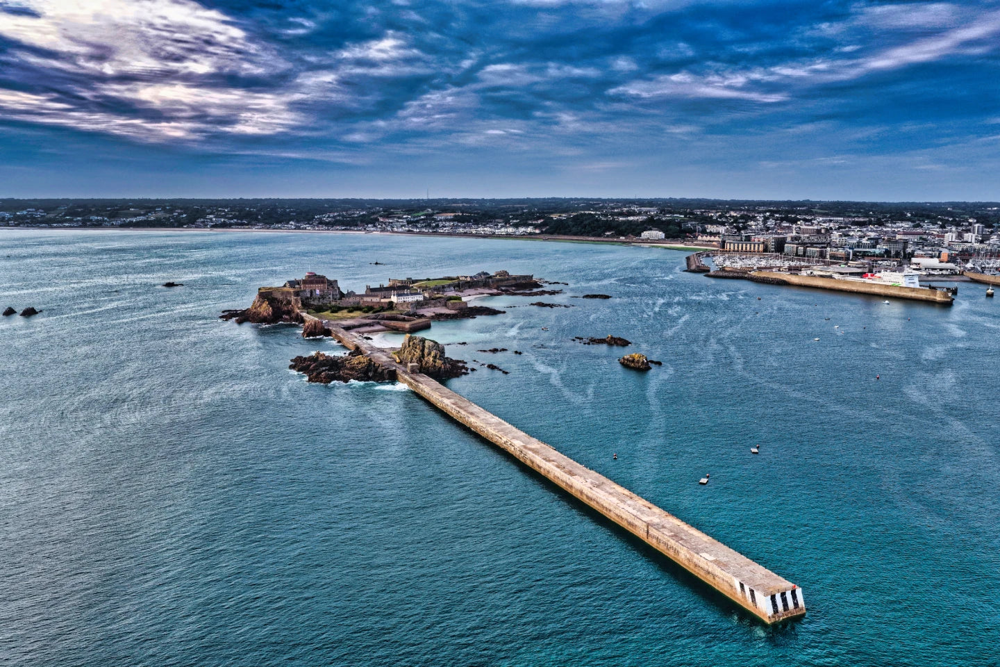 Elizabeth Castle Causeway | St Helier Coastal Aerial