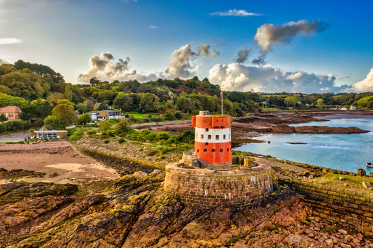 Archirondel Tower Coastal View | Jersey Aerial Landscape