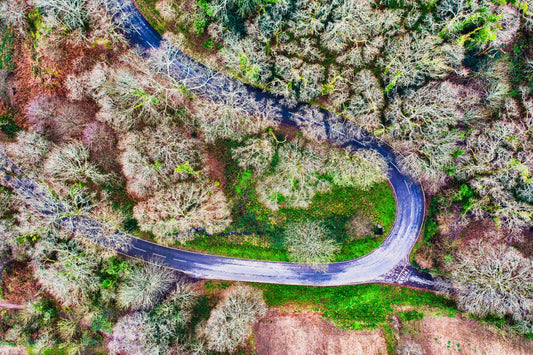 Bouley Bay Hill Winding Road | Jersey Aerial Abstract