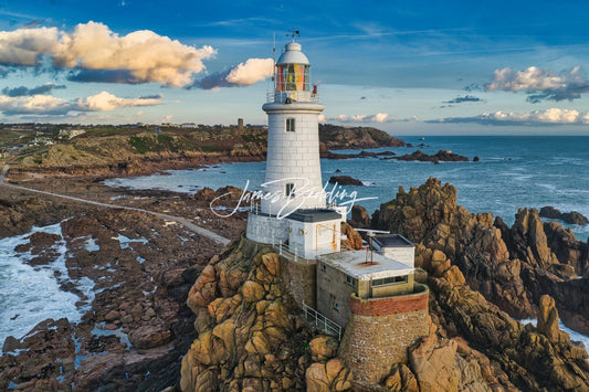 Corbiere Lighthouse Jersey Detailed Coastline Drone