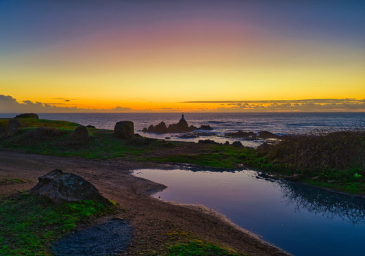 Corbiere Lighthouse Sunset Jersey Landscape Reflection Coast