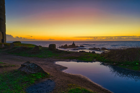 Corbiere Lighthouse Sunset Jersey Landscape Reflection Coast