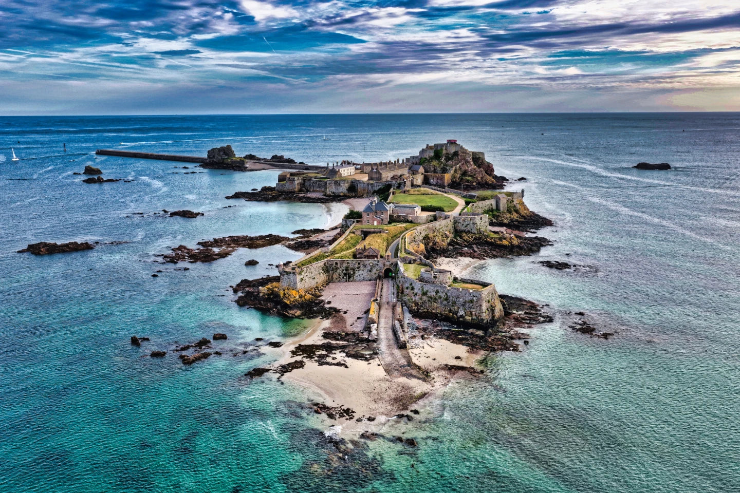 Elizabeth Castle Island View | Jersey Aerial Seascape