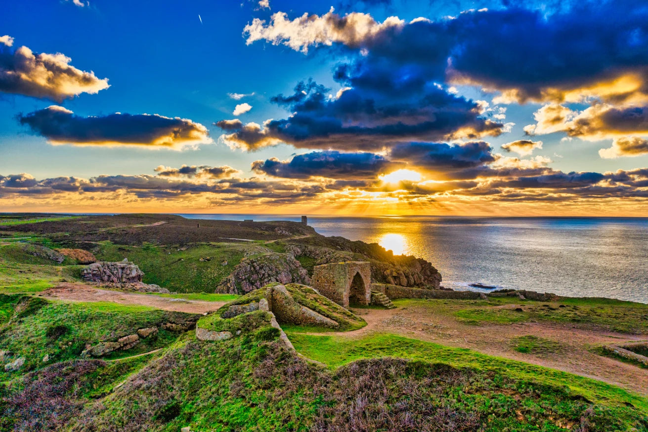 Grosnez Sunset Rays | Jersey Coastal Panorama