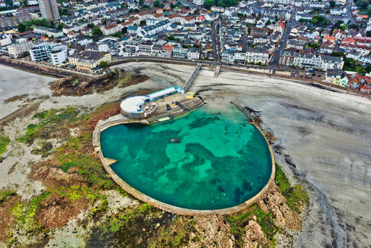 Havre des Pas Lido | Jersey Coastal Aerial