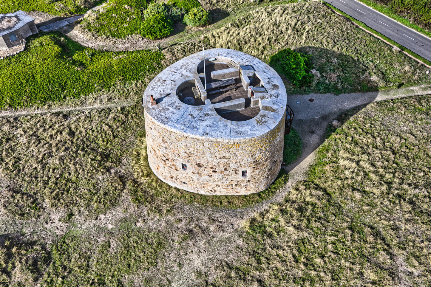 Kemp Tower | St Ouen Jersey Aerial View