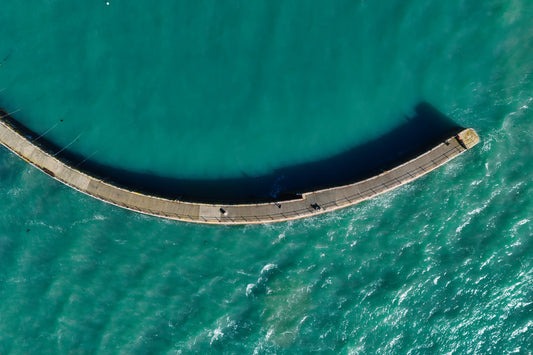 La Rocque Harbour Breakwater | Jersey Aerial Top View IV