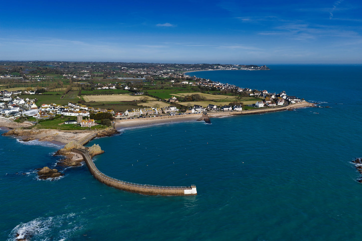 La Rocque Harbour & Coastline | Jersey Aerial View