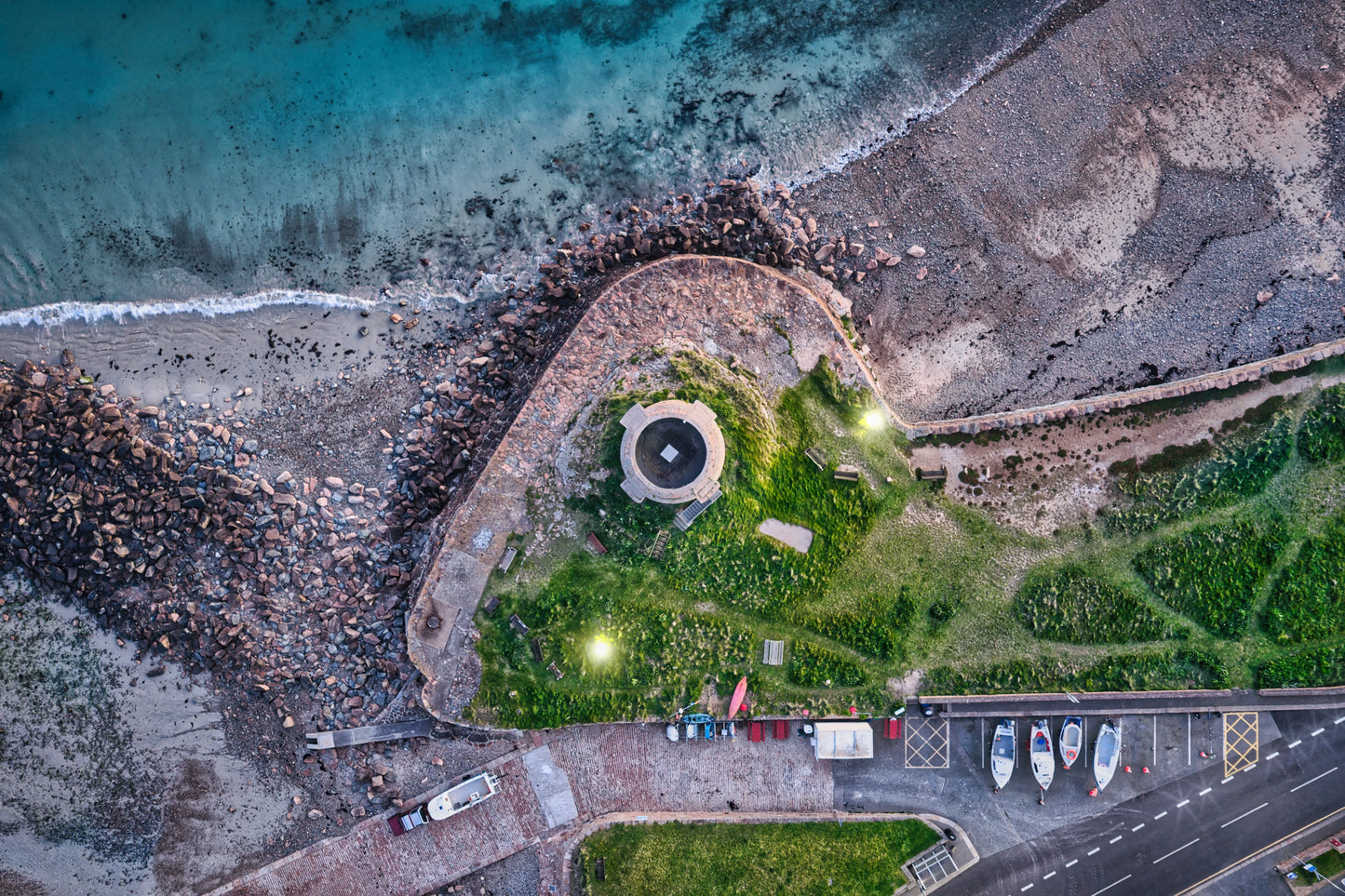 Le Hocq Tower Jersey Top Down Aerial