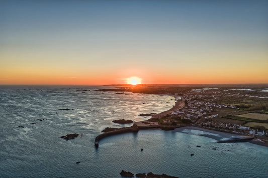 Le Rocque Harbour Sunset Jersey By Drone