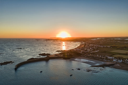 Le Rocque Harbour Sunset Jersey Drone