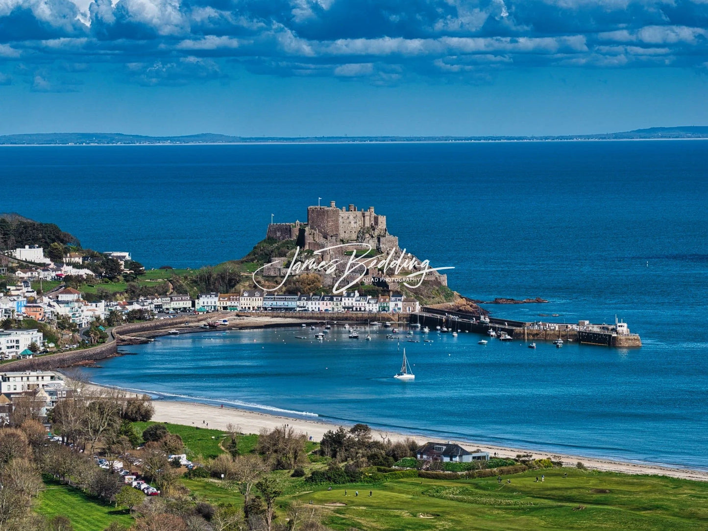 Mont Orgueil Castle Gorey Harbour Jersey France View