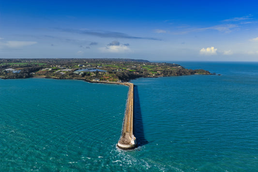 St Catherines Breakwater Aerial | Jersey Coastline & Turquoise Waters