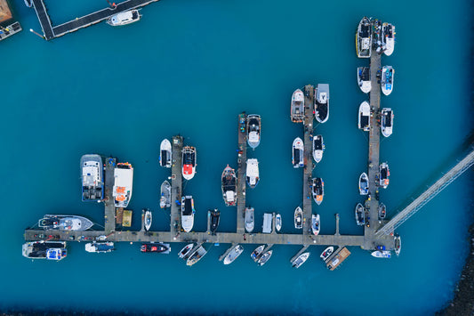 St Helier Marina Aerial | Boats & Pier Pattern Jersey